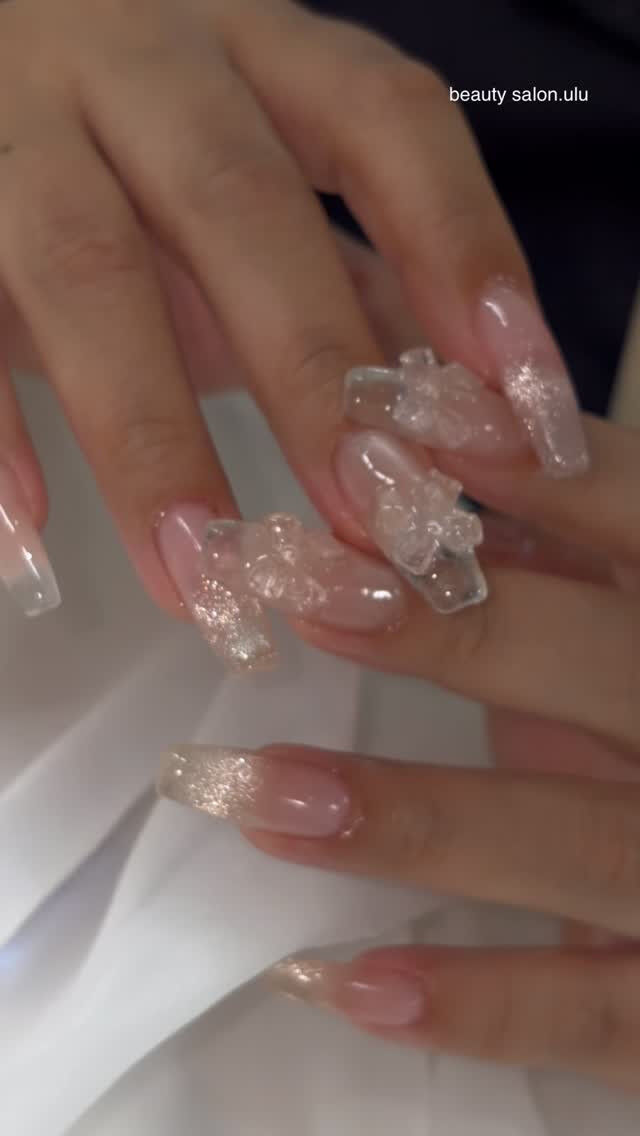 ちゅるんちゅるんなクリアネイル🫧🎀